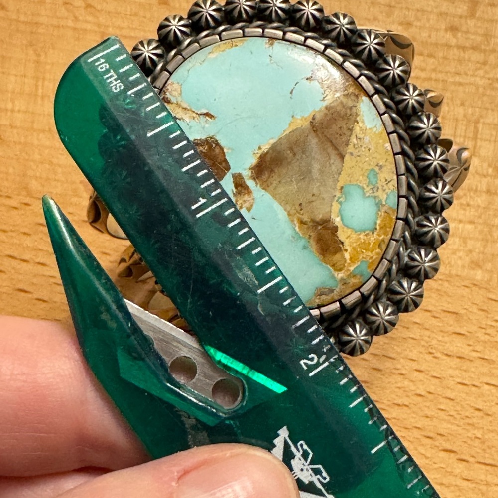 Stunning Large Natural Royston Turquoise Sterling Silver Cuff - Picture 6 of 6